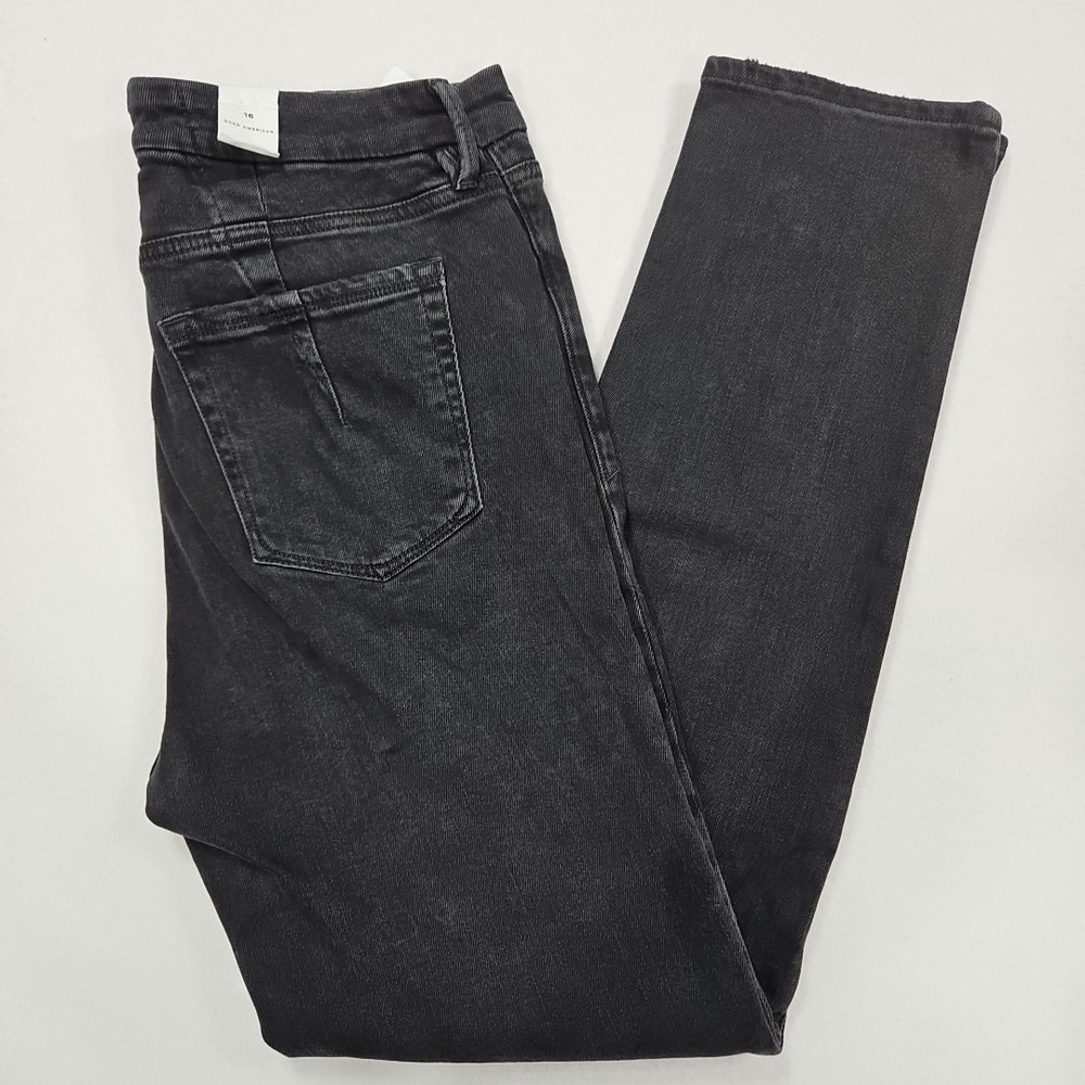 Good American‎ Good Classic Size 16 Black Skinny Mid Rise Stretch Denim Jeans